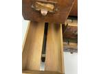 Vintage Oak & Brass 6 Drawer Card Catalog Index File Cabinet Box