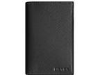 Prada Men's Saffiano Leather Vertical Card Black Holder