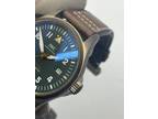 2023 IWC Pilots Watch Automatic Bronze 39mm Spitfire Green Dial IW326802 B+P