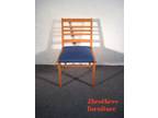 Danish Modern ladder back Wood Arm Chair Blue