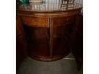 Vintage Solid Wood Bow Front Demi Lune Sideboard Small Buffet Bar Cabinet