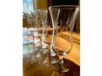 Vintage Set of 4 - Etched Atomic Starburst Parfait 6" Glasses