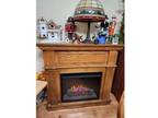 Wooden electric fireplace