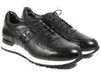 Paul Parkman Men's Black Floater Leather Sneakers