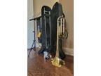 PRELUDE TB711 F-ATTACHMENT TROMBONE WITH CASE & NEW MOUTHPIECE & Music Stand