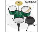 3-Piece Junior Drum Set, Beginner Drum Kit with Throne, Cymbal, Drumsticks