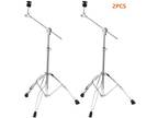 2 Pack Cymbal Straight Boom Stand Double Braced Heavy Duty Thicken Alloy Holder