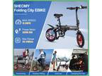 350W Electric Bicycle Folding 36V Adult E-Scooter With Seat Long Range 14'' Bike