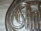 REYNOLDS EMPEROR BRIGHT NICKEL PLATE FRENCH HORN - SINGLE in F & Bb? for REPAIR