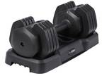 HolaHatha 5-in-1 Adjustable 15-55lb Dumbbell Home Gym Workout Equipment, Single