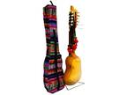 Bolivian Charango handmade Carved, Ideal for Beginners W/ Aguayo wool Case New.