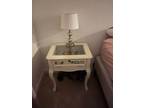 Antique White Glass Bedside Table