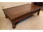 Antique Heavily Carved Oak Coffee Table