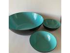 3 Vintage Krenit Bowls aqua / turquoise Denmark Mid Century Modern