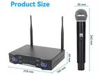 Wireless Dual Microphone Professional 2 Channel UHF Cordless Handheld Mic System