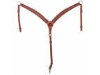 Shiloh Showman Harness Leather Breast Collar Dark Brown Buckstitch