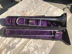 Vintage Engraved Frank Holton HS Band Trombone Elkhorn Wisconsin w/Case AS IS