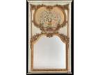 A Pair of Hand Painted Panels 67" X 25" + Trumeau Mirror Frame 65" X 37" - Set