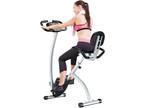 Folding Stationary Upright Indoor Cycling Exercise Bike with LCD Monitor