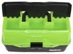 Outdoors, 6383FG Classic Three Tray Tackle Box, Green, Plastic, 16 inches long
