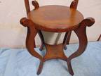 Small Antique 2 Tier Quarter Sawn Oak Plant Stand , End Table