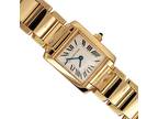 Cartier Tank Francaise 20mm 18K Yellow Gold White Roman Dial Ladies Watch 2385