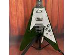 Army Green Electric Guitar Solid Body HPL Fretboard HH Pickups Free Shipping