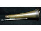 AWESOME Antique Vintage Old Early Brass BUGLE Horn with Chain and Mouthpiece