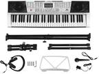 Portable 61Key Electronic Lighted Keyboard Piano LCD Screen Headphone Microphone