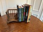 Antique Edwardian Oak Footed Adjustable Book Rack Stand by Chapman from Spain
