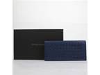 Bottega Veneta Men Navy Blue Leather Intercciaco Long Bifold Wallet 390878 4111