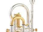 Silver Plated Double Trigger Bb CORNET Brass Horn Piston Valve Music Instrument