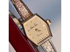 Henri Purec Italian 14k multi-tone gold Swiss quartz lds watch 14.6g works