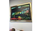 HOLLYWOOD SIGN (31x22) by Steve KAUFMAN. TR2 UNIQUE MASTERPIECE. AMAZING COLORS!