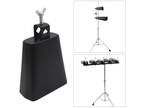 Cow Bell Noise Makers Musical Hand Percussion Cowbell for Drum Set Black V6Y4