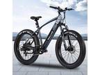 Ebike 26'' 500W 48V Electric Bike Mountain Bicycle Fat Tire 25mph Ebike 7-Speed