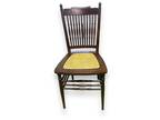 Antique Mid-Century Mahogany Cherry Wood Spindle Back Side Chair w/ Cane Seating