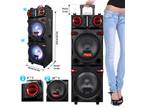 4000W Loud Portable Bluetooth Speaker Daul 10" Woofers Party Sound System