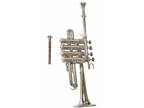 Piccolo trumpet CHROME finish with hard case ,mouth piece NICE SOUND BRASS MADE,