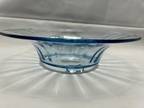 Vintage Fostoria Fairfax Blue 12 inch 3-toed footed bowl RARE