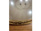 Vintage Hollywood Regency Baroque Rococo Giltwood Gold Oval Mirror
