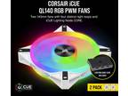 CORSAIR iCUE QL140 RGB 140mm RGB PWM White Dual Fan Kit with Lighting Node CORE