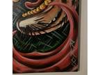 Original Oil Painting Hanging Art Demon Monster Scary Tattoo Style