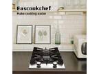 2-Burners Gas Cooktop 12in Kitchen Built in Tempered Glass NG/LPG Convertible