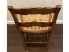 Antique Eastlake Dining Chair Solid Walnut Cane Seat Carved Back 32” Tall