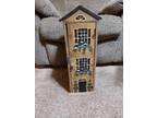 Vintage Town House Shaped Hand Painted Storage Cabinet