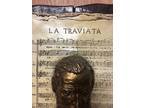Vintage Music Wall Art La Traviata Giuseppe Verdi Gold Bust 3D Sculpture Holland