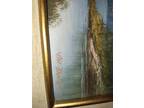 vintage landscape oil painting framed