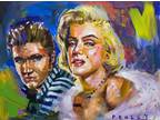 Original Steve Penley Painting – Marilyn Monroe & Elvis Presley