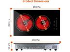 20in Electric Cooktop Built-in 2 Burner 110V 1900W Glass Stove Top Touch Control